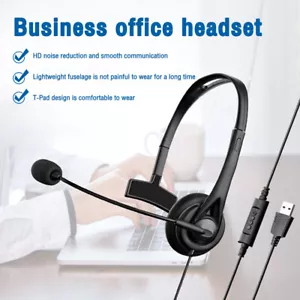 USB/3,5 mm Cancelación de Ruido-Centro de Llamadas Auriculares PC Auriculares con Cable con Micrófono - Imagen 1 de 31