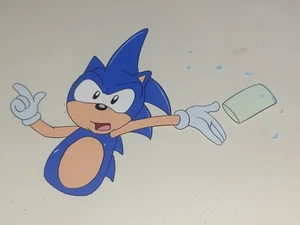 Sonic the hedgehog animation cel production used hand painted  - Picture 1 of 2