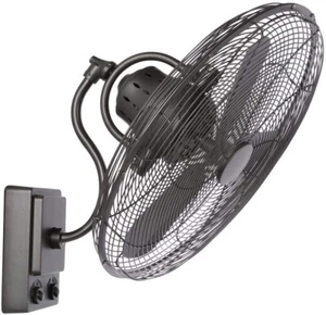 HDC AM183W-NI Bentley III 22" Indoor/Outdoor Natural Iron Oscillating Wall Fan - Picture 1 of 1