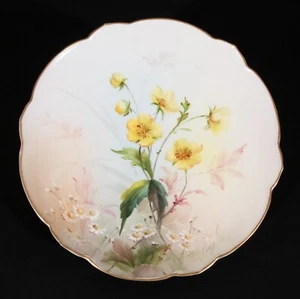 Royal Worcester England Porcelain Pedestal Serving Stand Yellow Floral 1905 - Picture 1 of 4