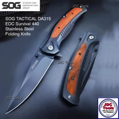 SOG TACTICAL DA315 EDC / Survival 440 Stainless Steel Folding Knife - Image 1 of 4