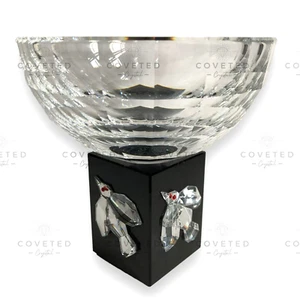 Swarovski Crystal Signed WA BOWL 215555 Birds Black Base Boxed Mint Rare Retired - Picture 1 of 6