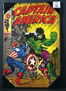 CAPTAIN AMERICA #110 w/ Bucky vs HULK Comic Book Cover Wood Plaque Marvel Comics - Picture 1 of 1