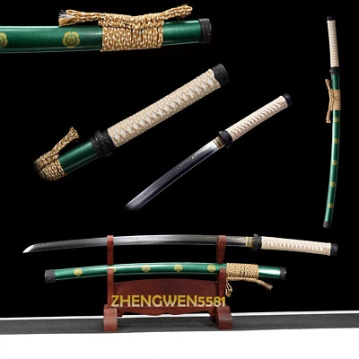 Katana plegable templada de arcilla verde T10 lista para la batalla espada samurai japonesa afilada Foto 1 de 4