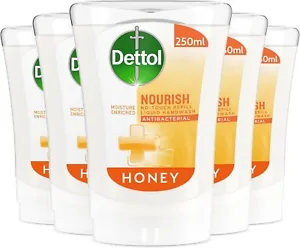 Dettol No-Touch Refill Hand Wash 250 ml - Honey Nourishing, Pack of 5 - Picture 1 of 4