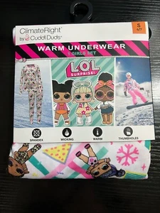 NWT Climate Right by Cuddl Duds LOL Surprise Warm Underwear Girls Set Sz Sm 6/7 - Picture 1 of 3