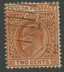 Ceylon SG292 1911 2c brown orange Used - Picture 1 of 1