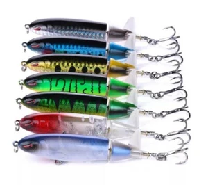 Largemouth bass pike Soft rotating tail top water fishing lures 8-pack lot - Picture 1 of 6