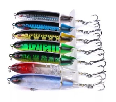 Largemouth bass pike Soft rotating tail top water fishing lures 8-pack lot  - Image 1 of 4