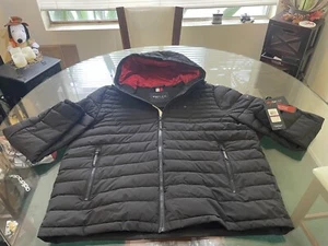 Tommy Hilfiger Mens Quilted Puff Long Sleeve Black Hooded Jacket Size XXL - Picture 1 of 13