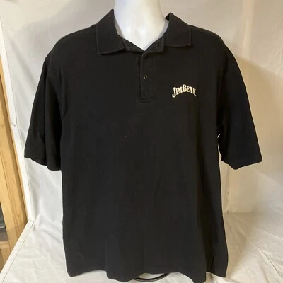 Jim Beam Bourbon Whiskey Polo Shirt Mens Black XL Short Sleeve Free Shipping - Image 1 of 4