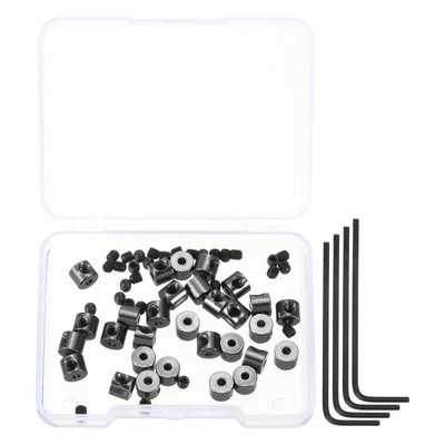 30Pcs Locking Pin Backs Pin Keepers Clasp 5mm with 4 Wrench, Black - Imagem 1 de 4