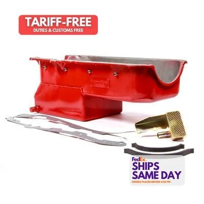 Trans-Dapt 1038, Kit 86-00 SBC Drag Race Oil Pan Red Steel Performance Parts - Image 1 of 4