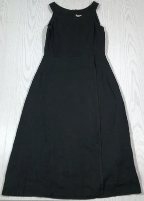 Vestido de lino vintage para mujer 36 (pequeño) negro más y más largo Lagenlook sin mangas Foto 1 de 4