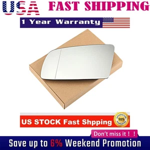 Left Driver Side Wing Mirror Glass Heated For BMW E60 525i 528i 530i 535i 545i - Picture 1 of 12