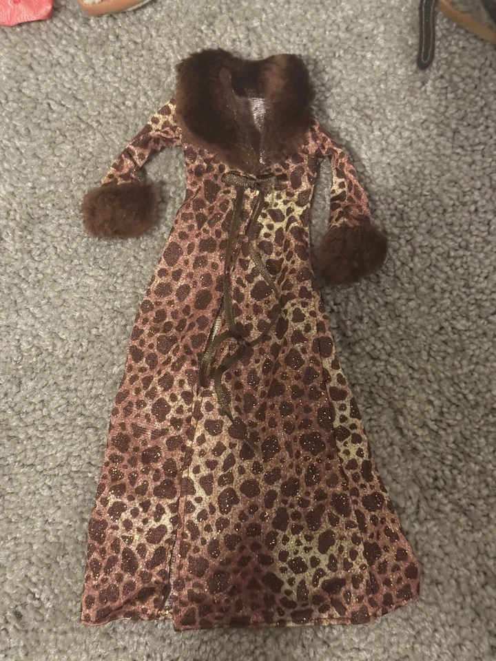 Barbie Fashion Avenue Boutique 1998 Leopard Print Coat Only Brown Fur #20629 HTF - Image 1 of 1