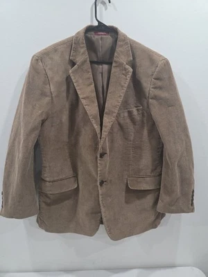 Adolfo Mens Brown 2 Button Corduroy Blazer Suit Jacket, Size 42S - Image 1 of 4