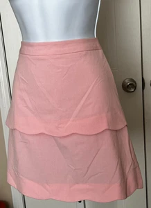 🌸BCX WOMEN'S SZ 9 PINK TIERED MINI SKIRT SCALLOPED EDGE A-LINE FLOWY LINED - Picture 1 of 8