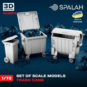 Set maßstabsgetreue Modelle Mülleimer (3 Stück) Maßstab 1:72 Spalah SP29372 - Bild 1 von 1