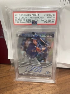 Class Of 2020 Bowman Chrome Draft PETE CROW-ARMSTRONG Refractor /250 Auto PSA 9 - Picture 1 of 2