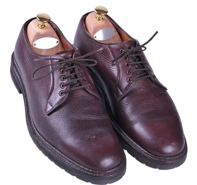 Alden 94308 Brown Pebble Grain Leather Plain Toe Blucher Mens Dress Shoes 9.5 D - Image 1 of 4