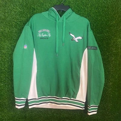 NFL Men's Philadelphia Eagles Vintage Logo Kelly Green Fly Eagles Hoody MSRP $85 - Image 1 of 4