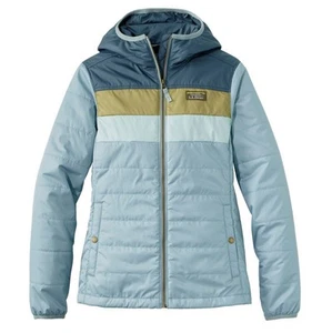 L.L. Bean Mountain Classic Puffer Hooded Jacket Women’s 2X Plus Colorblock Zip - Picture 1 of 12