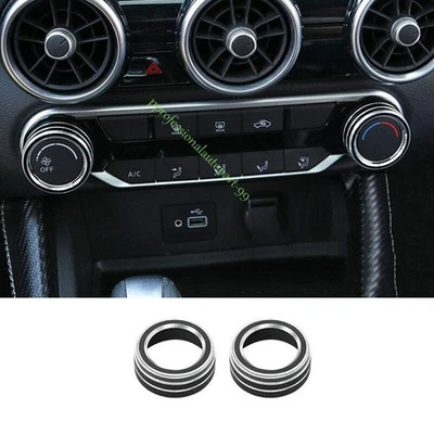 Anillo de perilla de interruptor de CA para consola central de aleación negra para Nissan Sentra Sylphy 2020-24 Foto 1 de 4