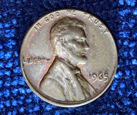 1965 No Mint Mark Penny Errors, Large Date, “L” Liberty On Rim Cover