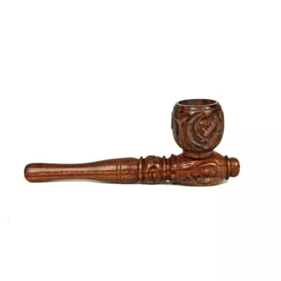 K TRIBE Wooden Tobacco Smoking Pipes Dry Herb Pocket Small Medium Size Various Design