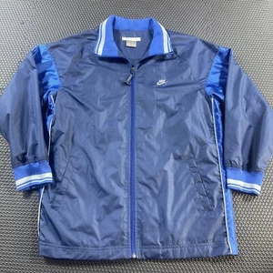 Nike Youth Sz (14-16) Lg Blue Full Zip Wind Breaker Track Jacket - Picture 1 of 11