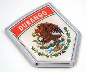 Durango Mexico Flag Mexican Car Emblem Chrome bike Decal 3D Sticker MX23 - Imagen 1 de 2