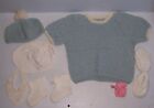 Vintage Knitted Baby Clothes Beanie Hat Sweater Booties Socks