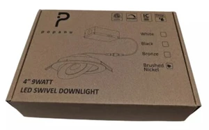 Popanu Brushed Nickel LED Canless 4 Inch 9 Watts Recessed Downlight 1 Pack - Picture 1 of 3