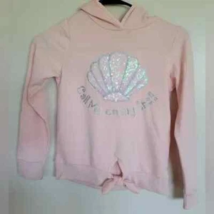 Btween Girl Pink Sequin "Call Me on my Shell" Knot Tie Hoodie Size 7 - Picture 1 of 7