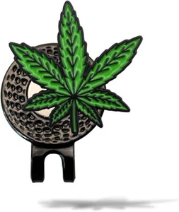 Mulligan Hooligan Marijuana Leaf Golf Ball Marker + Magnetic Hat Clip, Unique - Picture 1 of 1