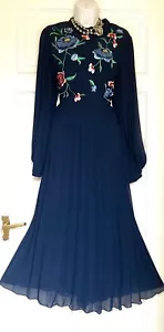ASOS Embroidered FLORAL MIDI PLEAT OCCASION PARTY DRESS SIZE 22 - Picture 1 of 7