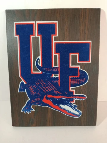 VTG University of Florida Gators Flocked Felt Wood Wall Plaque, Wall Decor Gator Cover