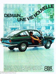 PUBLICITE ADVERTISING 036  1965  Fiat la 850 coupé
