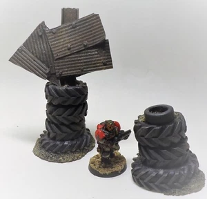 ¡Nuevo! 28mm 1:43 Gaslands Reabastecido Gorkamorka 4 X PUERTAS DE NEUMÁTICOS Apocalipsis Fallout - Imagen 1 de 2