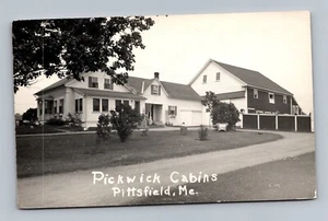 PITTSFIELD MAINE OLD PICKWICK CABINS REAL PHOTO POSTCARD (I-3) - Picture 1 of 2