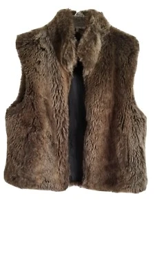 CHALECO MUJER BLASSPORT GRANDE MARRÓN COYOTE IMITACIÓN PIEL REVERSIBLE CREMALLERA BOLSILLOS Foto 1 de 4