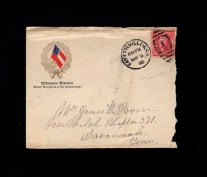 Confederate Daughters Fayetteville AR 1905 Shiloh Monument Cover & Letterhead 1g - Picture 1 of 4