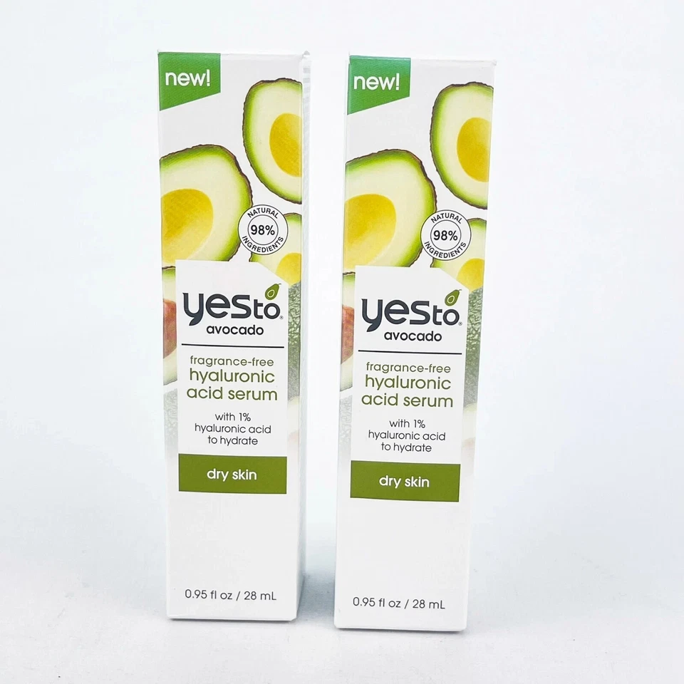 Suero de ácido hialurónico para piel seca sin fragancia Yes To Aguacate 0,95 oz lote de 2 Foto 1 de 1