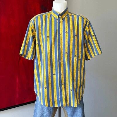 MOSCHINO UOMO cotton shirt w/ short sleeves Tailor Measuring Tape print size XL - Image 1 of 4