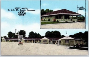 Oneida, Tennessee Postkarte Scott Motel und Restaurant, Roadside America, AAA - Bild 1 von 2