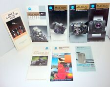 Minolta Maxxum Lineup Brochures (8)  With Minolta Maxium "16"  & Quick Ref.  Vtg