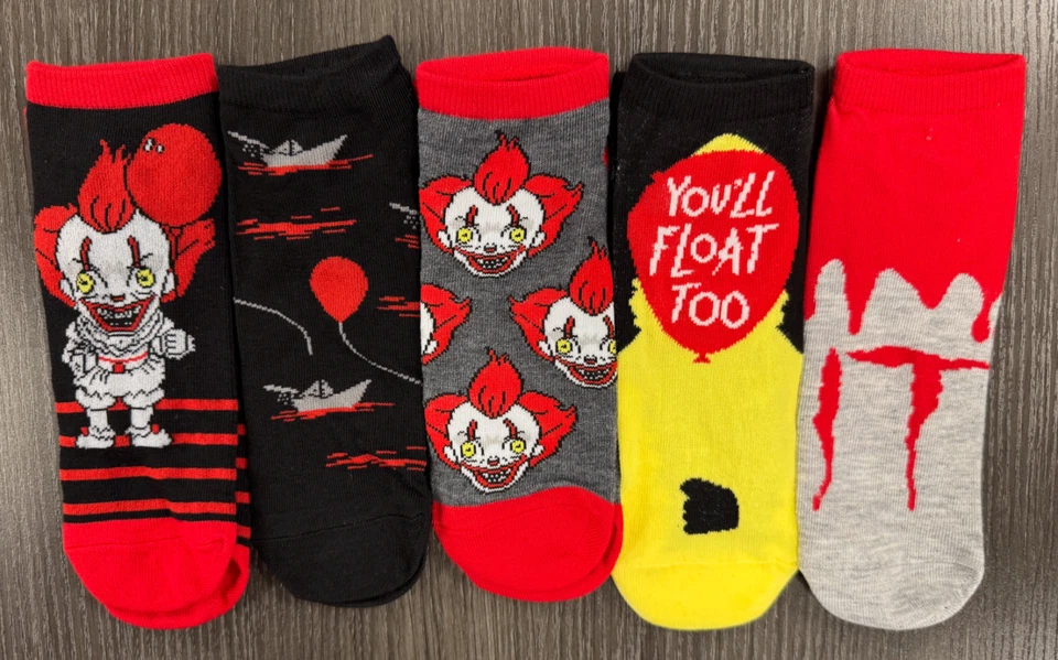 Совершенно новый - женщины - ужасы - это - Pennywise - 5 пара низкого покроя носки - Изображение 1 из 1