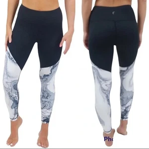 Zyia Marble Color Block Leggings High Rise schwarz grau weiß Größe XL - Bild 1 von 7