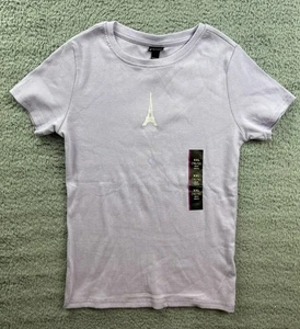 Art Class Girls Size XXL 16/18 Short Sleeve Eiffel Tower Embroidered T-Shirt - Picture 1 of 8